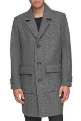 Andrew Marc Wexford Textured Herringbone  Men Coat _  Grey