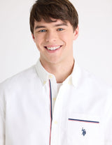 u.s polo Short Sleeve Oxford  with Signature Stripes shirt