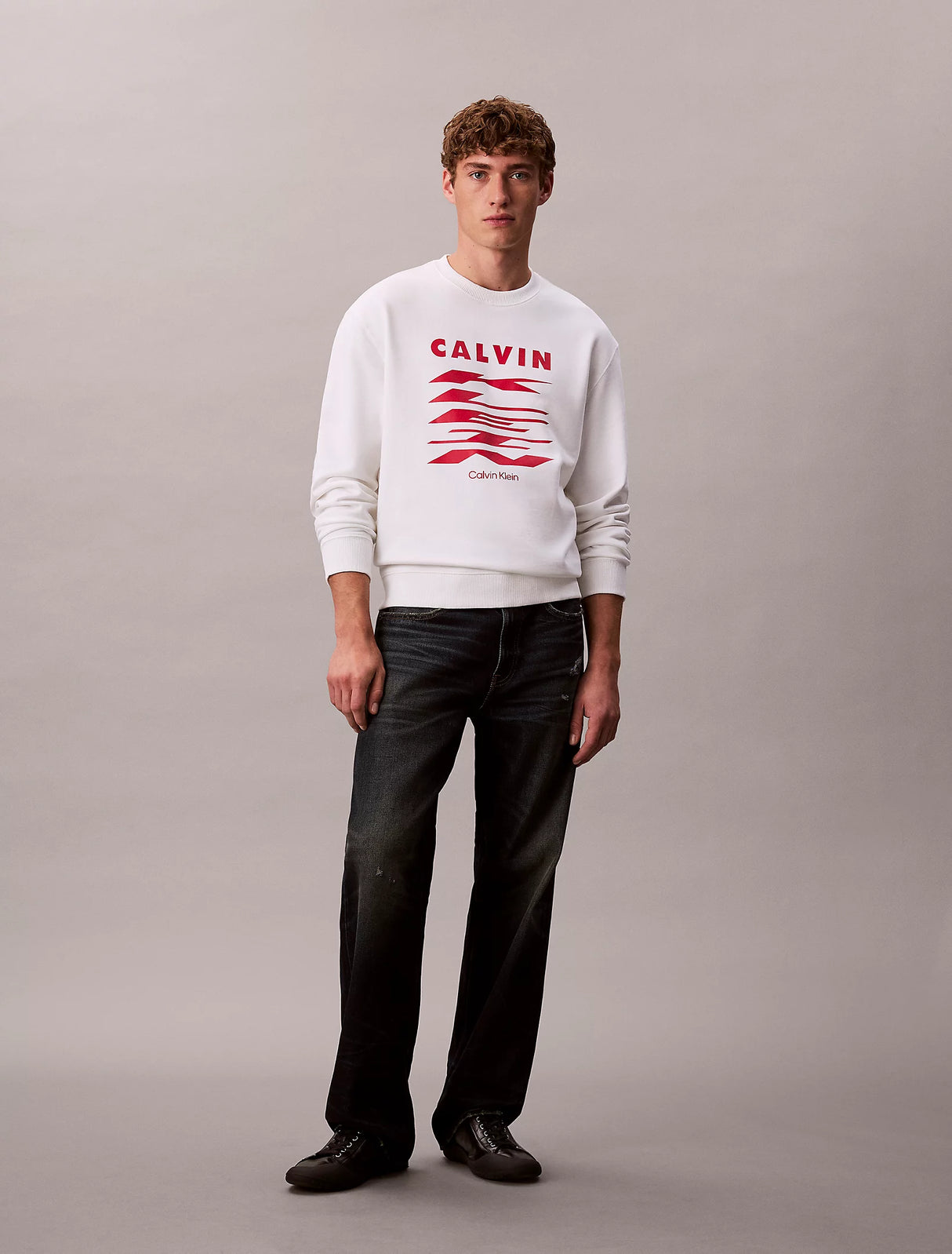 Calvin Klein Sweatshirt Logo Printed Men _ Off white