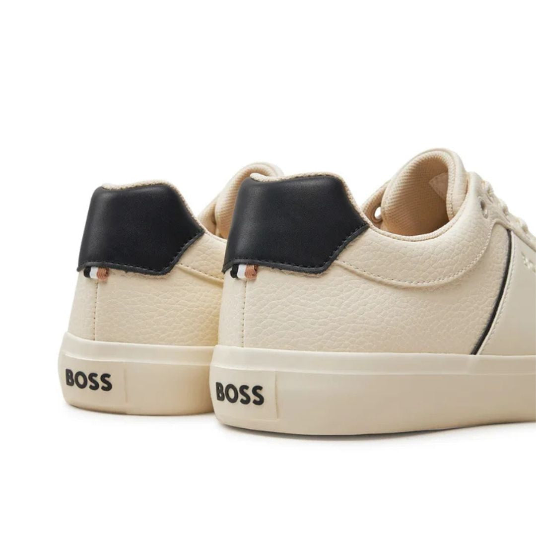 shoes Boss Faux-leather trainers Men Color Off White
