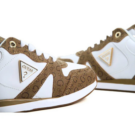 GUESS Women’s White & Brown Monogram Runner Sneakers