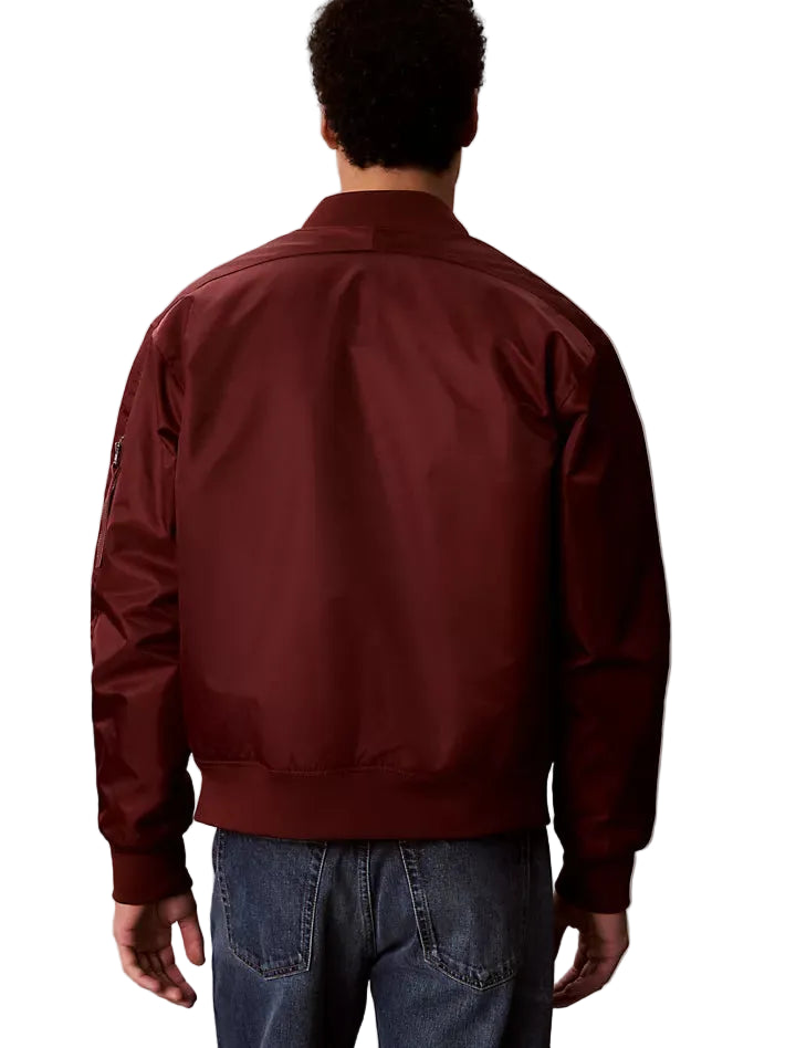 Calvin klein Nylon Bomber Jacket _ Brick red