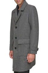 Andrew Marc Wexford Textured Herringbone  Men Coat _  Grey