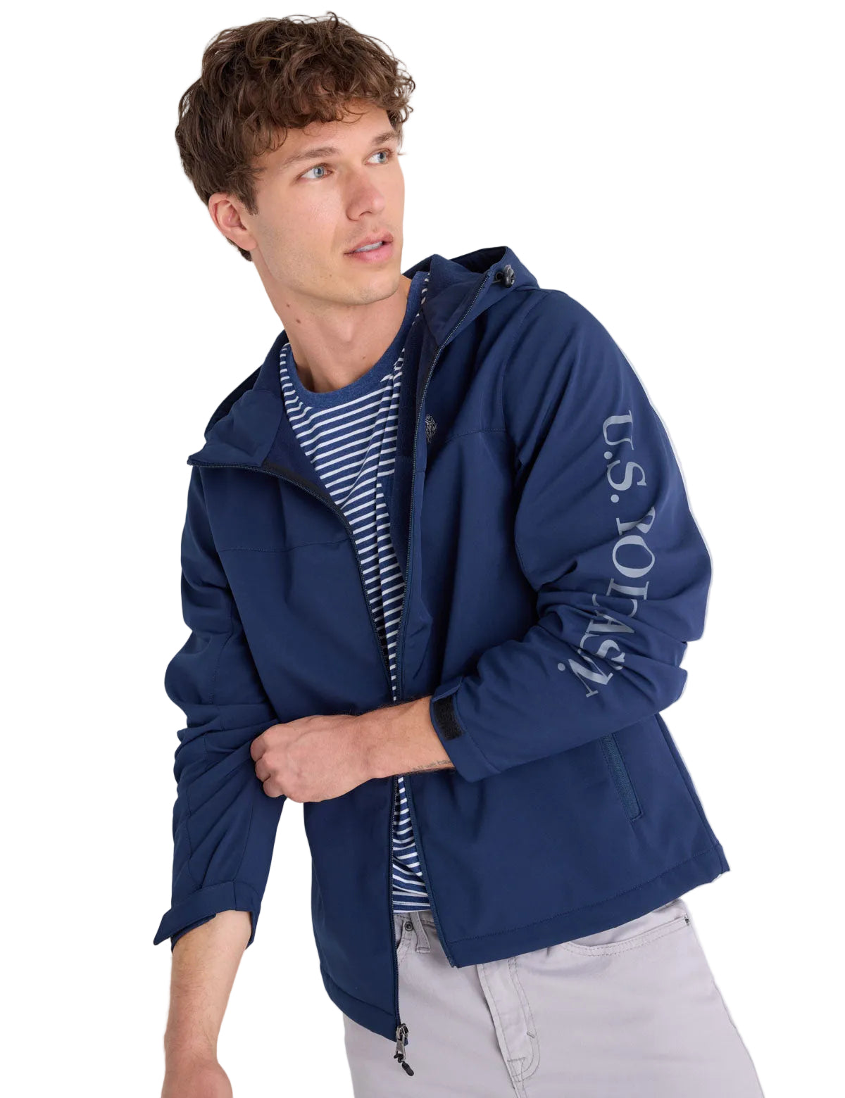 U.S. Polo Assn  Stylish youth polar fleece  Men jacket _ Navy