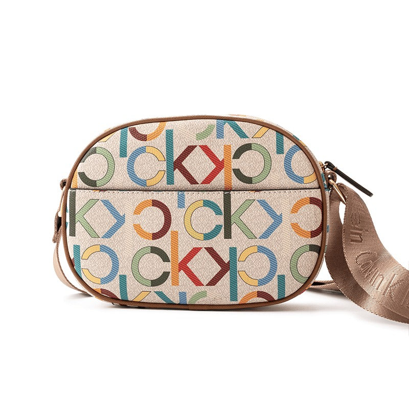 Calvin Klein Women Monogram Rounded Crossbody Bag Multicolor
