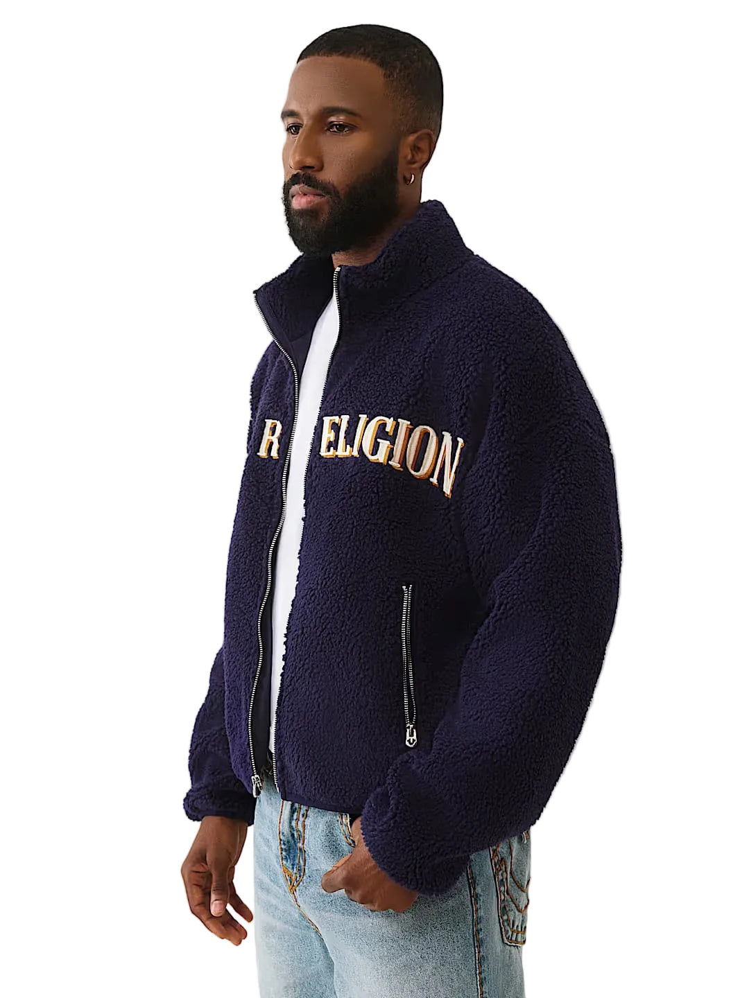 True Religion sherpa logo Men jacket _ Navy