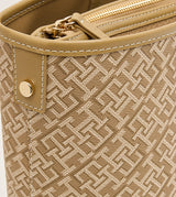 Tommy Monogram Patterned Leather Tote Bag