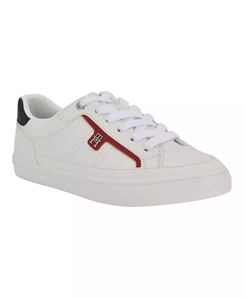 Tommy Hilfiger Women’s Low-Top Sneakers – White Lace-Up Casual Shoes