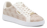 Guess Women’s Beige Monogram Lace-Up Sneakers