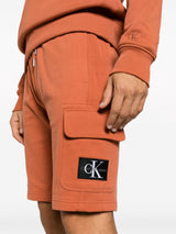 Calvin klein logo-patch cotton track cargo short