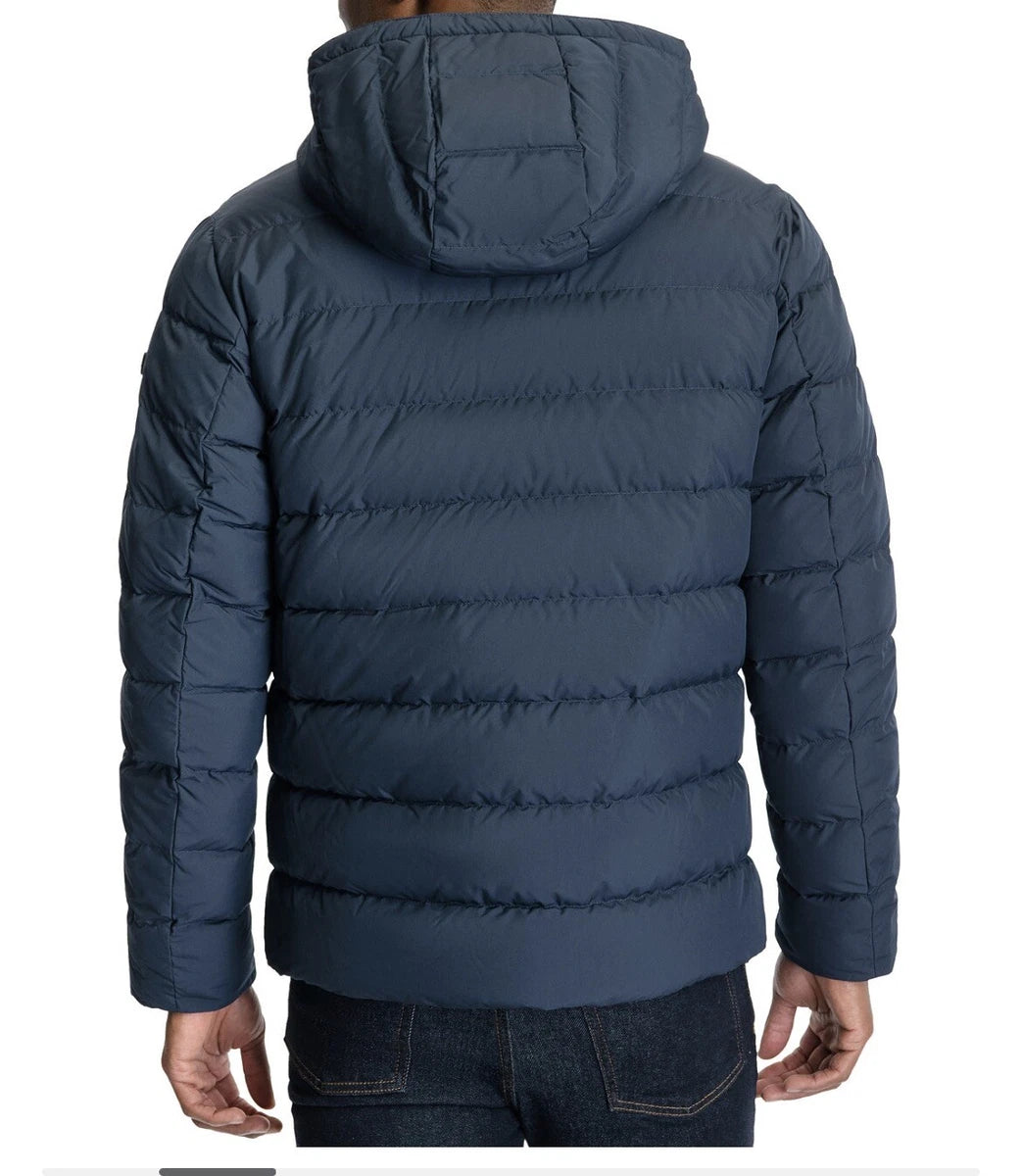 Michael Kors Men’s Hooded Puffer Jacket – Navy Blue | Winter Outerwear