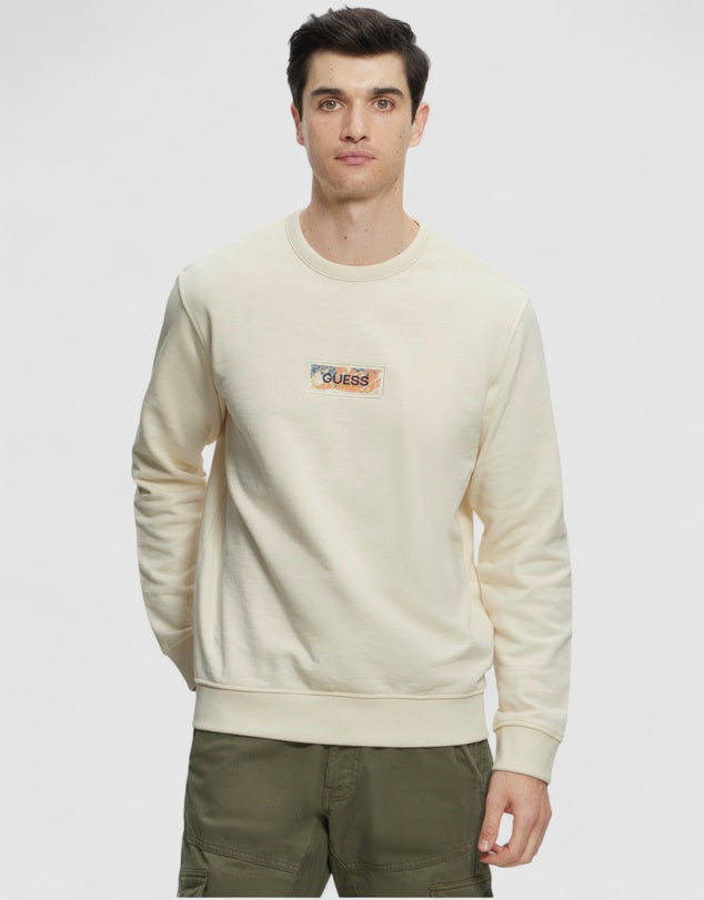 Guess Sweatshirt Logo Printed Men _ Off White