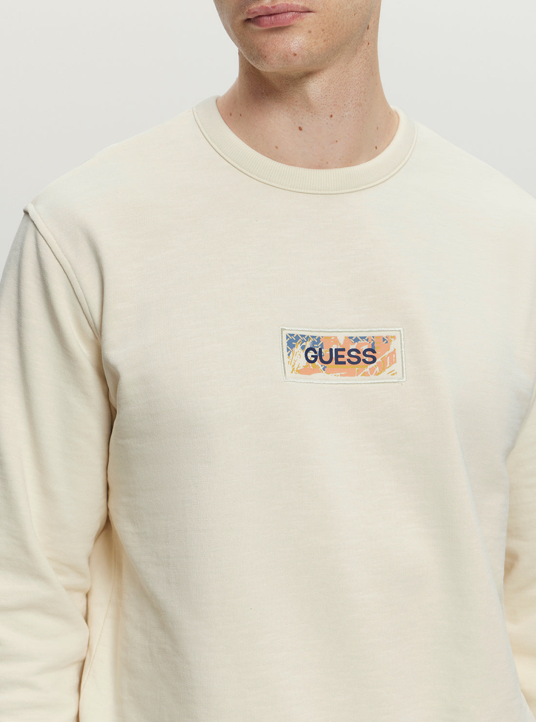 Guess Sweatshirt Logo Printed Men _ Off White