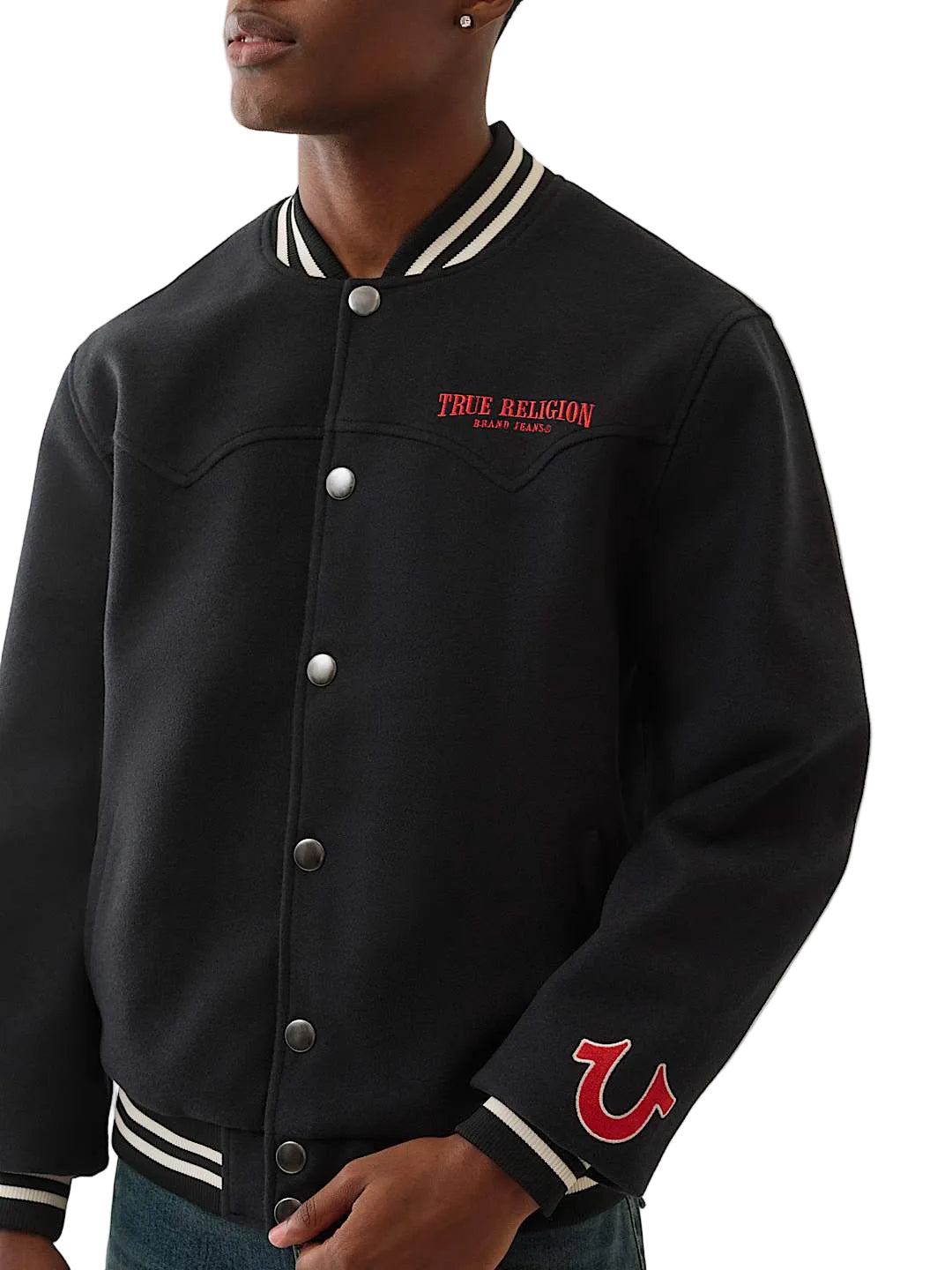 True Religion western wool varsity Men jacket _ Black