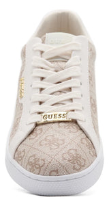 Guess Women’s Beige Monogram Lace-Up Sneakers
