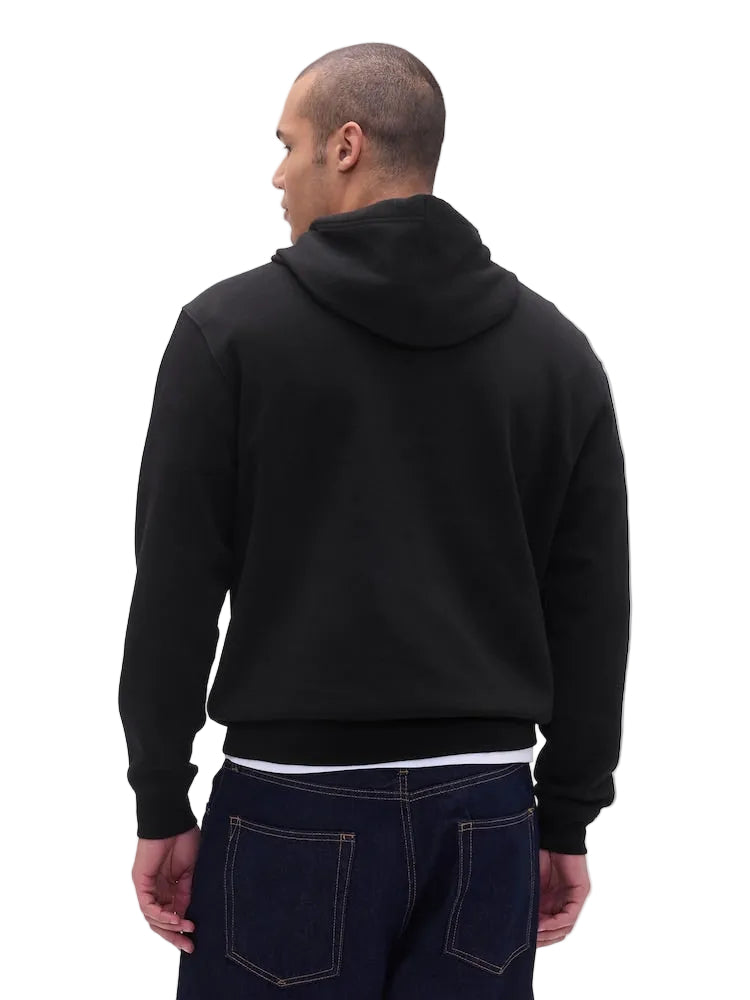 GAP Men’s Relaxed Mini-Logo Hoodie – Full Black