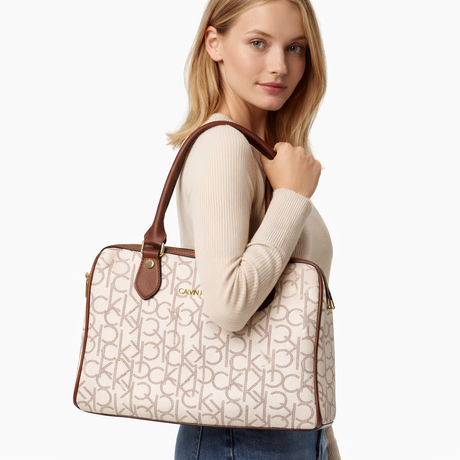 Calvin Klein Hudson monogram satchel bag.