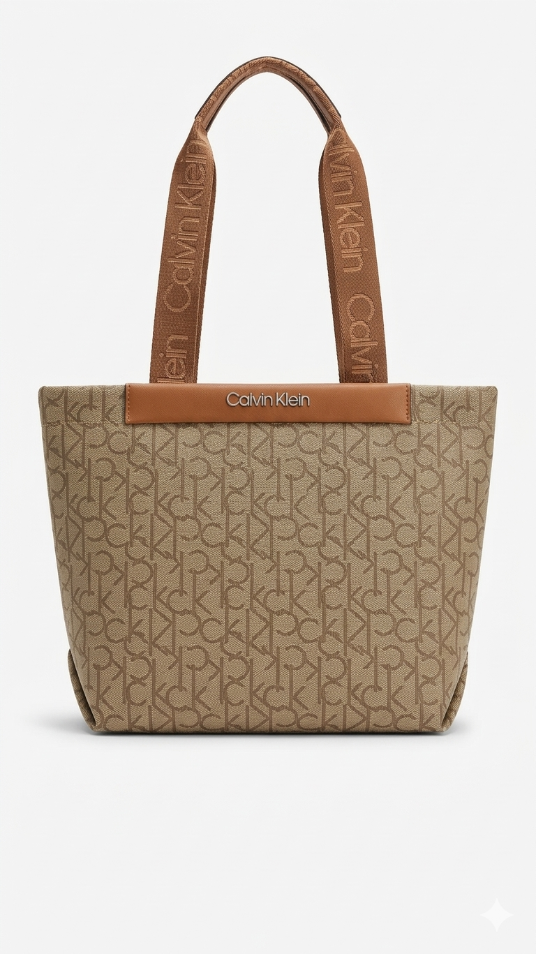 Calvin KleinSignature Monogram Tote  Women Bag.