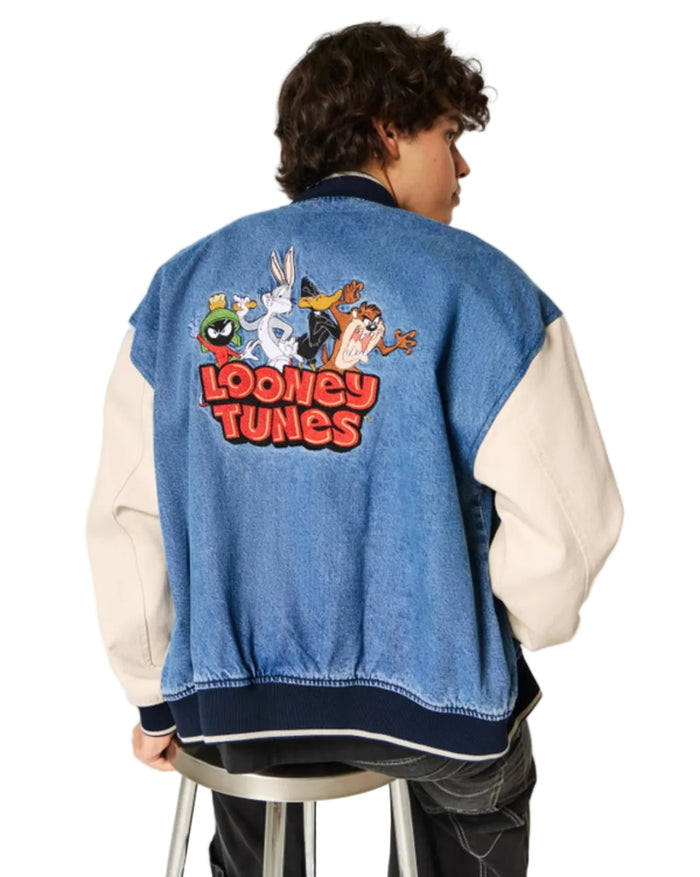 Hollister  Men Looney Tunes Graphic Denim jacket _ Multicolor