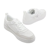 Calvin Klein Jeans Debossed-Logo Leather Trainers _ White