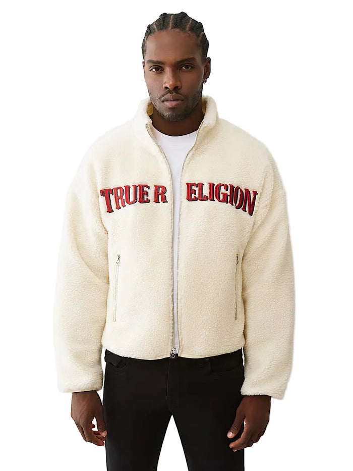 True Religion sherpa logo Men jacket _ Off White