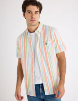 u.s polo short sleeve stretch slub poplin shirt