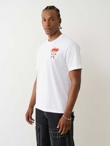 Short Sleeve T-Shirt True flocked palm tree true Religion  regular fit _ White