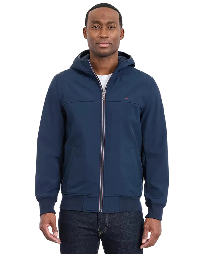 TOMMY HLFIGER Hooded Jacket, Soft, Wind- and Water-Repellent  Men jacket _  Navy