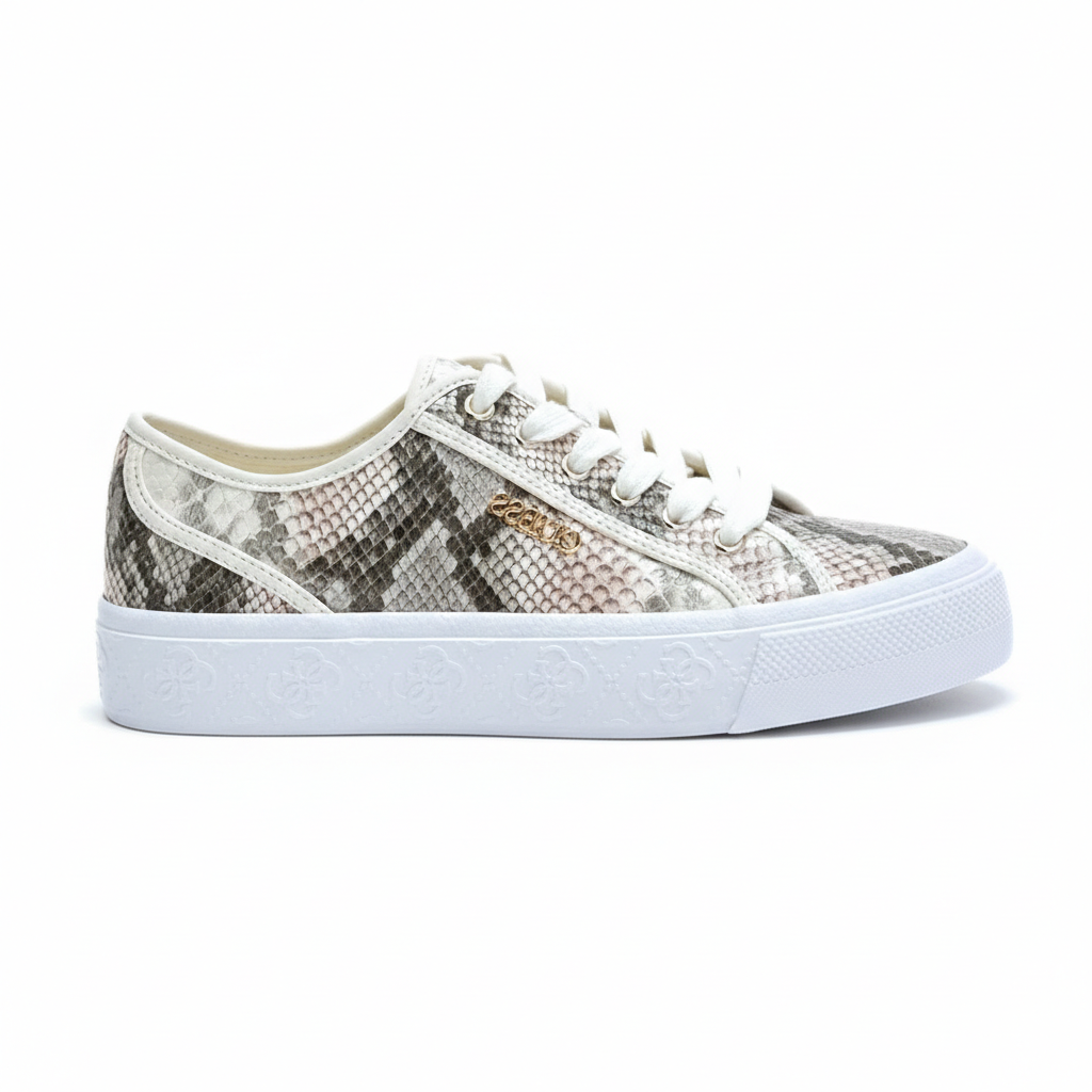 GUESS Women’s Snake-Print Low-Top Sneakers
