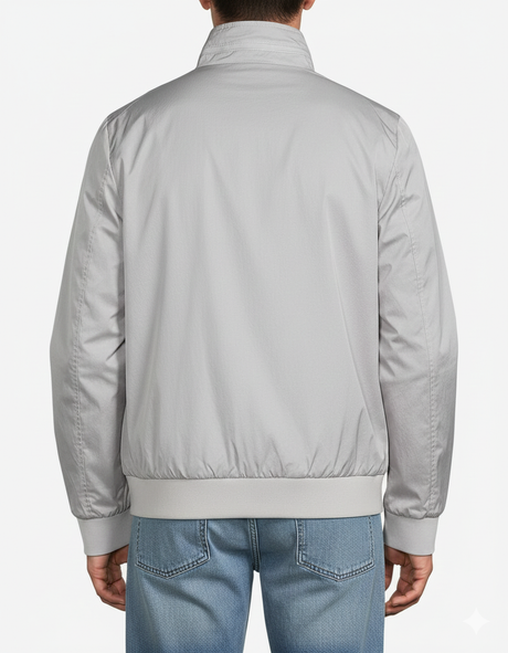 Karl Lagerfeld Men Lightweight Zip-Front Jacket _ Light Grey