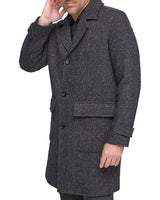Andrew Marc Wexford Textured Herringbone  Men Coat _ Navy*Brown