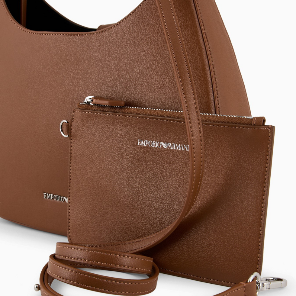 EMPORIO Armani   micro-grain recycled leather hobo bag Shopper BagWomen