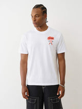 Short Sleeve T-Shirt True flocked palm tree true Religion  regular fit _ White