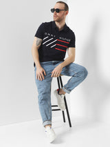 Tommy Hilfiger Navy Graphic Polo Shirt