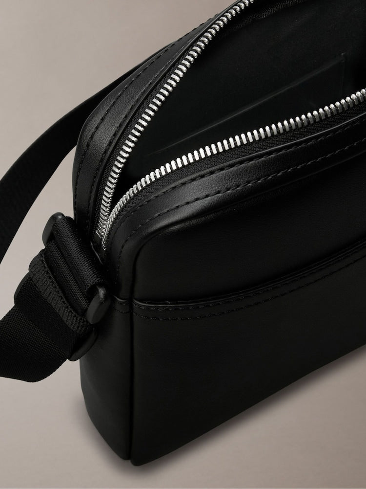 Calvin klein Black Mono Logo Reporter bag