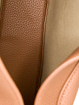 Polène Cognac Textured Leather Shoulder Bag