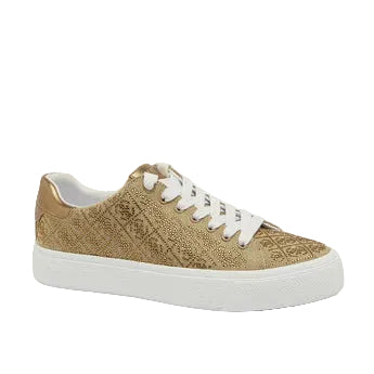 GUESS Women’s Gold Monogram Lace-Up Sneakers