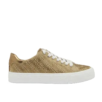 GUESS Women’s Gold Monogram Lace-Up Sneakers