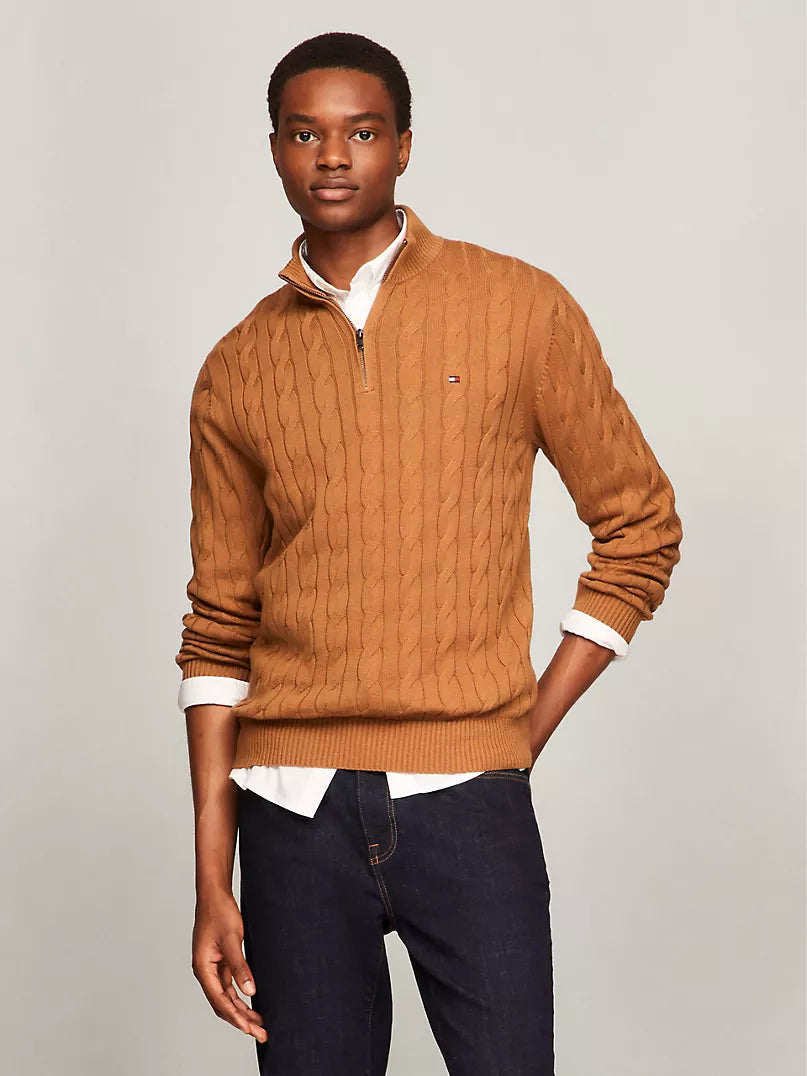 Tommy Hilfiger Men’s Cable Knit Half-Zip Sweater – Havan | Classic Fit