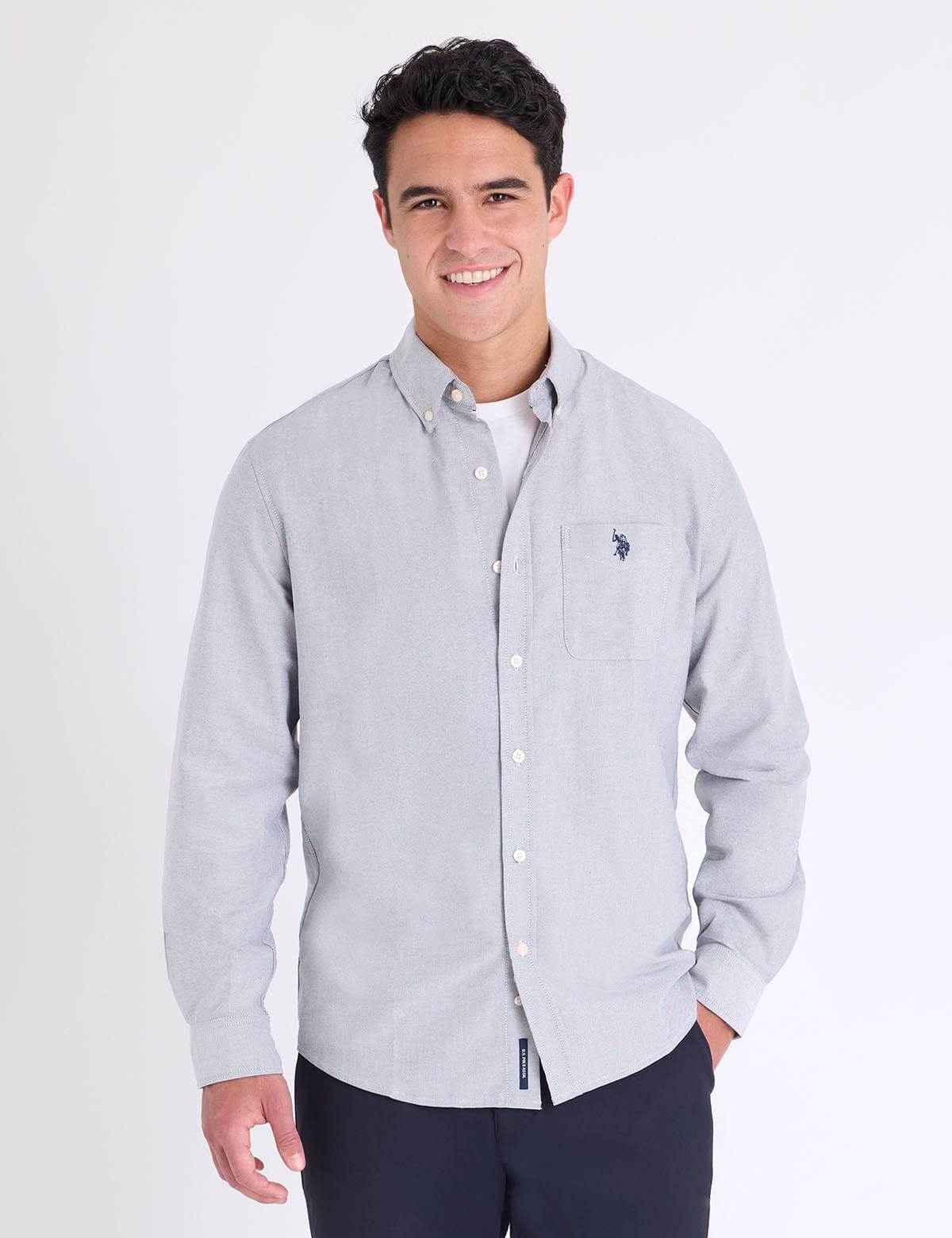 u.s polo stretch shirt with classic collar shirt