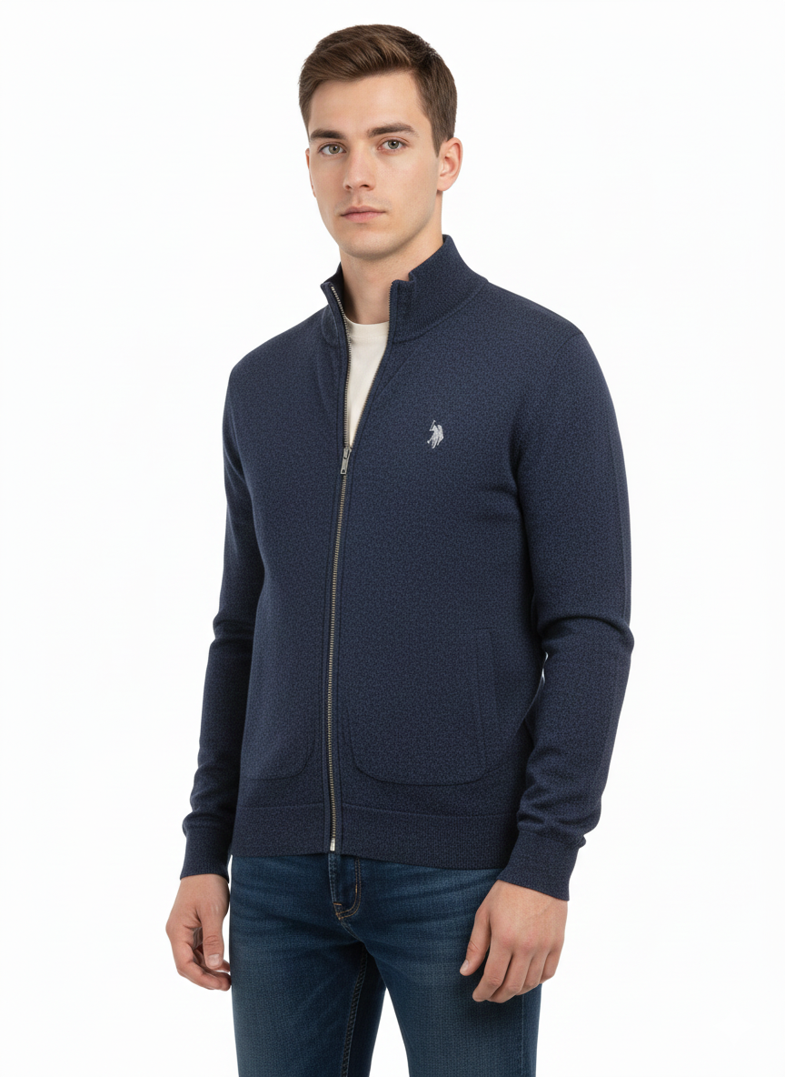 US Polo Assn Full-Zip Sweater Men _ Jeans color