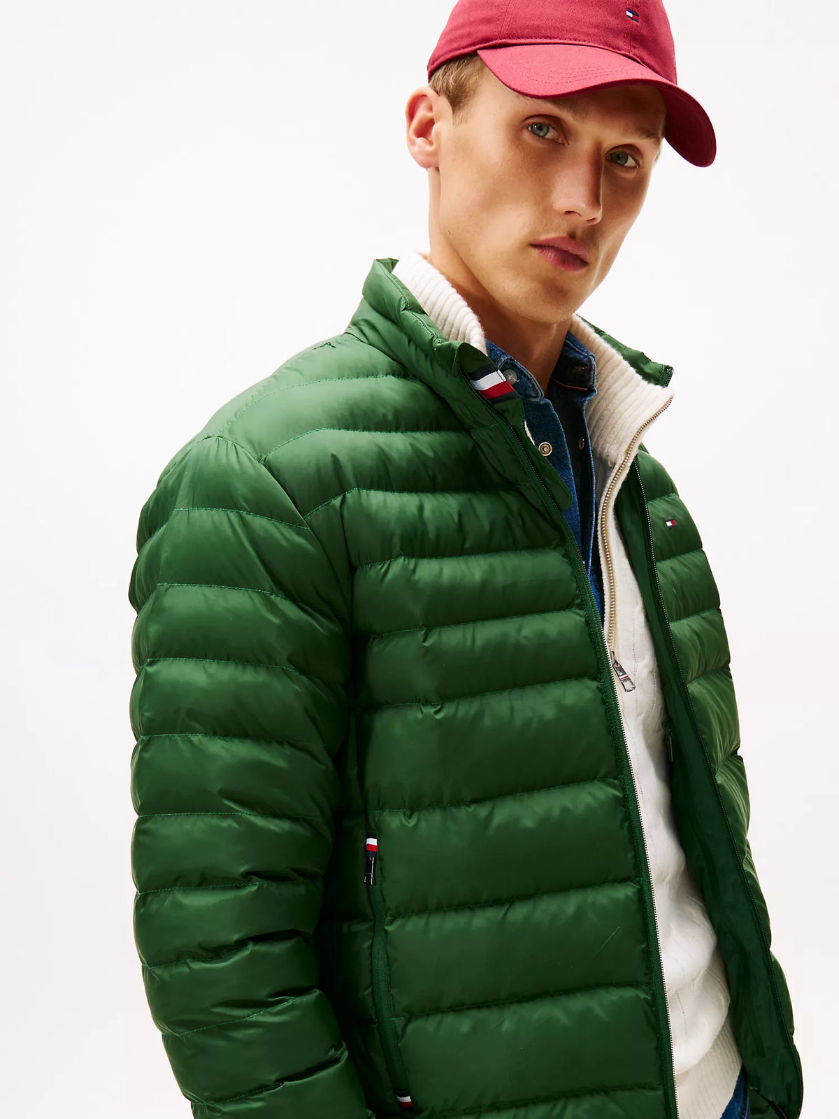 Tommy Hilfiger Men Lightweight Ultra Loft Packable Puffer Jacket _Dark Green