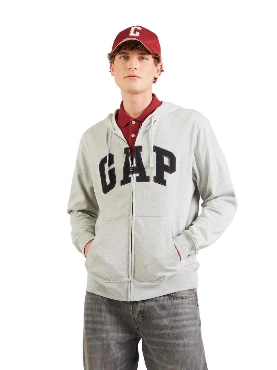 GAP Full Zip-Up Hoodie _ Light Grey