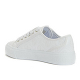 Guess Women’s All-White Embossed Logo Sneaker