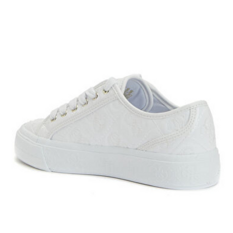 Guess Women’s All-White Embossed Logo Sneaker