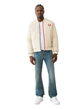 True Religion two-tone zip puffer Men jacket _ Beige