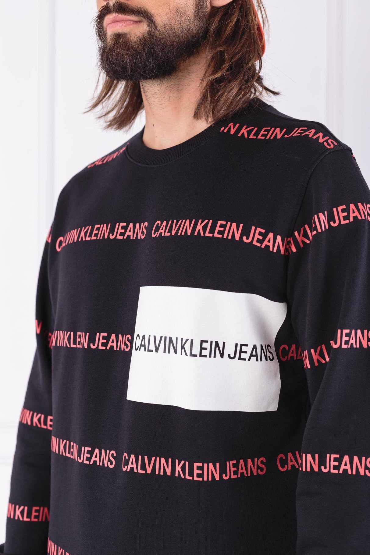 Calvin Klein Sweatshirt Logo Print Men _ Black*Red