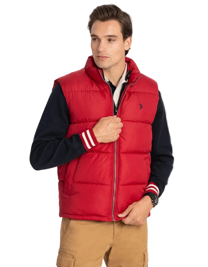 U.S POLO  Red QUILTED  Men's VEST