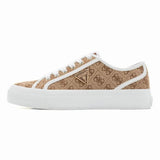 Guess Women’s Beige Monogram Canvas Sneakers
