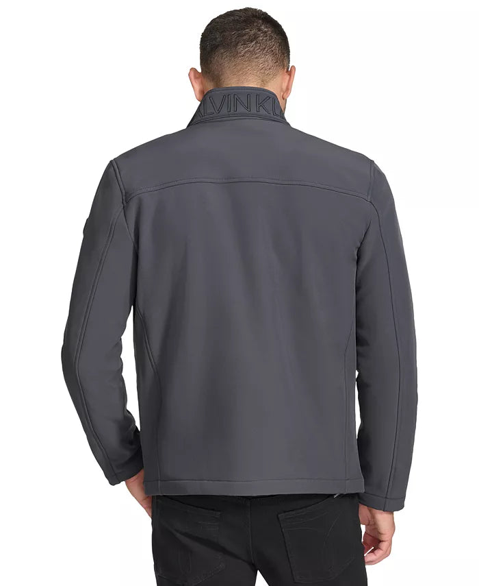 Calvin Klein Men  Infinite Stretch Soft Shell Lightweight Water-Repellent  Jacket – Dark Grey